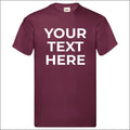 Fruit Of The Loom Personalised Mens Origional Cotton Custom Text T-Shirt S-5XL