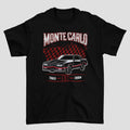 1983-1988 Monte Carlo SS T-Shirt Red & Black Race Checkered Flag Design Unisex