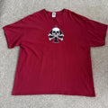 Y2K Ace Of Spades Skull Crossbones Shirt Mens 2XL Red Gildan Graphic Tee T-Shirt