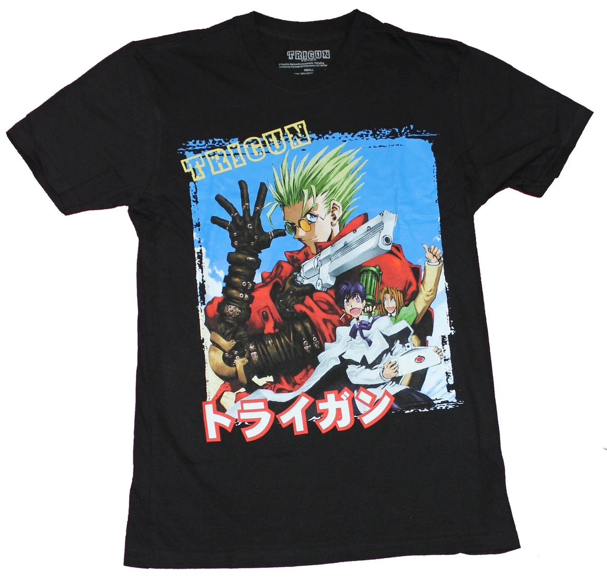 Trigun Mens T-Shirt - Character Box Over Kanji Image
