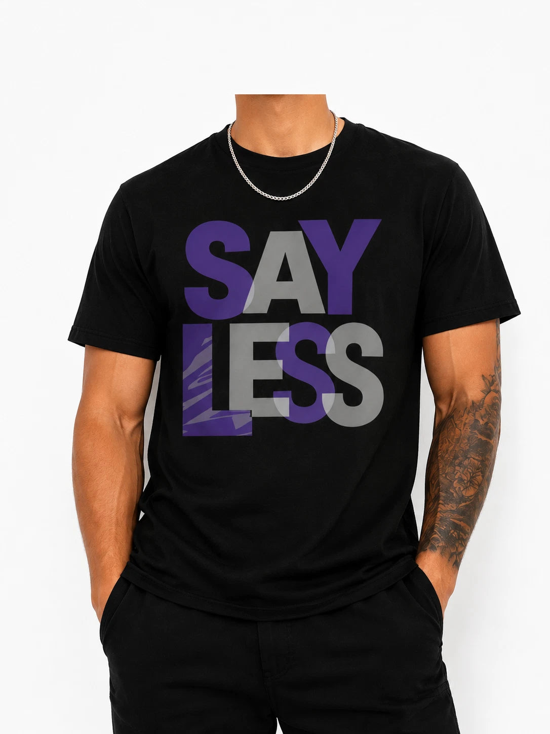 Say Less Graphic Shirt Minimalist Typography Tee Trendy Unisex Streetwear