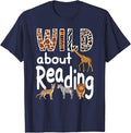 Zoo Animals Wild About Reading Books Reader Lover Librarian T-Shirt