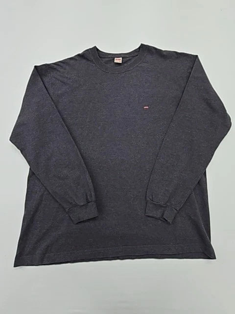 Levi's Men Charcoal Gray Long Sleeve T-Shirt Size XL Tagless Relaxed