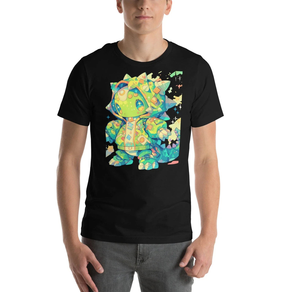 Kawaii "Dragon Hoodie" Bot Tee | Cosplay Mascot Aesthetic | Sparkle Holo-Foil