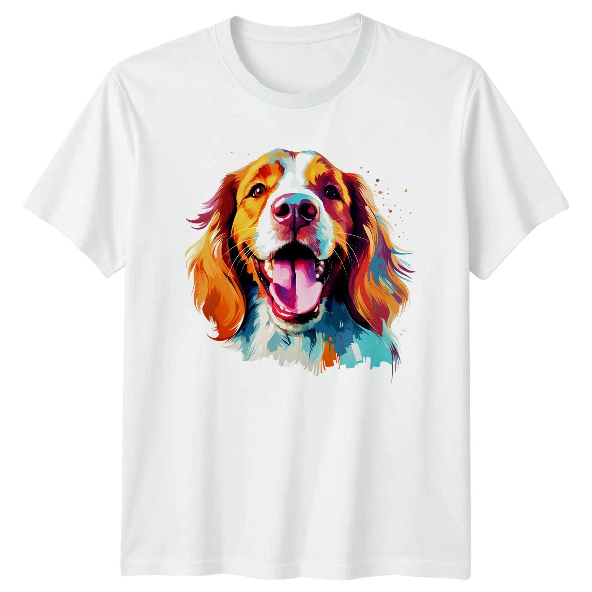 Colorful Spaniel Dog T-Shirt Pet Lover Gift For Him And Her