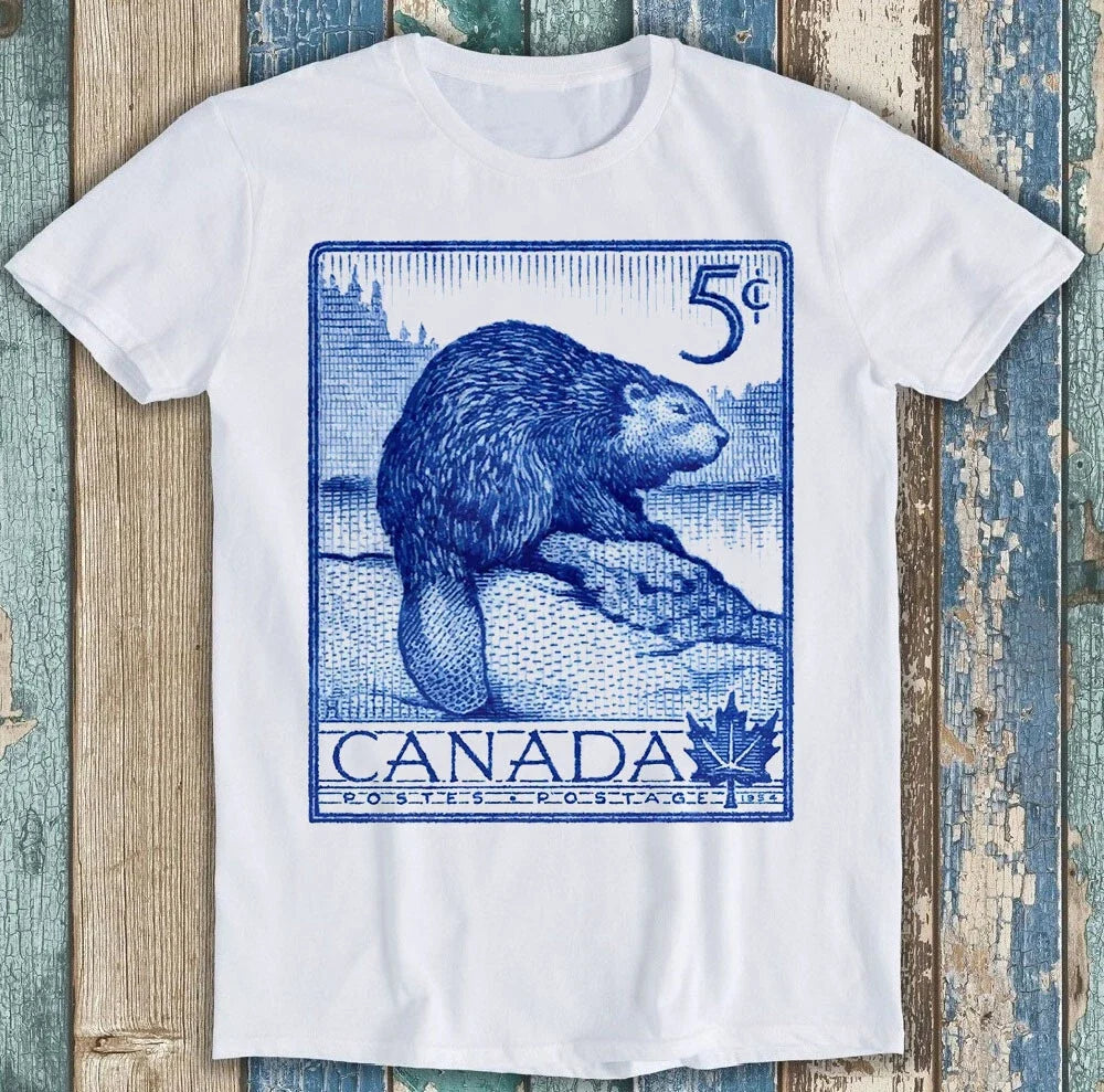 1954 Canada Beaver Postage Stamp Best Seller Funny Gift Tee T Shirt M1632