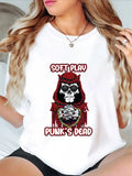 Soft Play Punk's Dead T-Shirt Grim Reaper Goth Punk Graphic Unisex Gift Tee Top