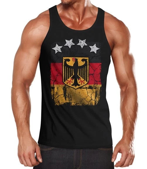 Cool Mens Tank Top Football World Cup Germany Flag Vintage Moonworks®