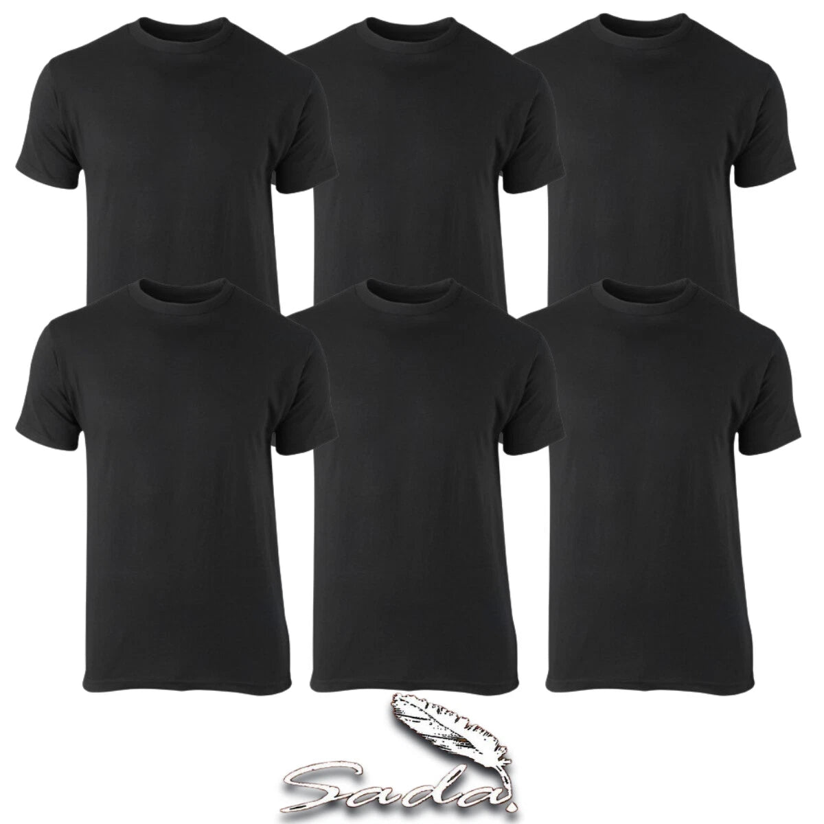 SADA T-Shirt Crew-Neck (6pc)  Short-sleeve 100% Cotton