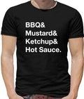 BBQ & Mostaza & Salsa de Tomate Camiseta Hombre - Meme - Broma - Comida - -