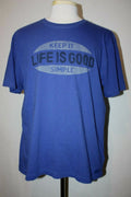 Life is Good Sz Large Royal Blue T Shirt Cotton "Keep It Simple"