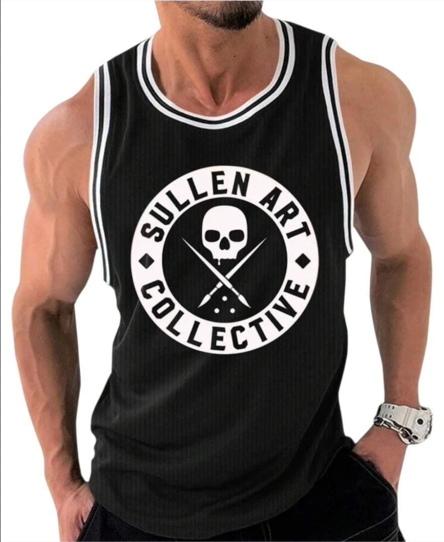 Men's Fitted Ribbed Tank Top Sullen Art Collective Med- 2XL Polyester Material
