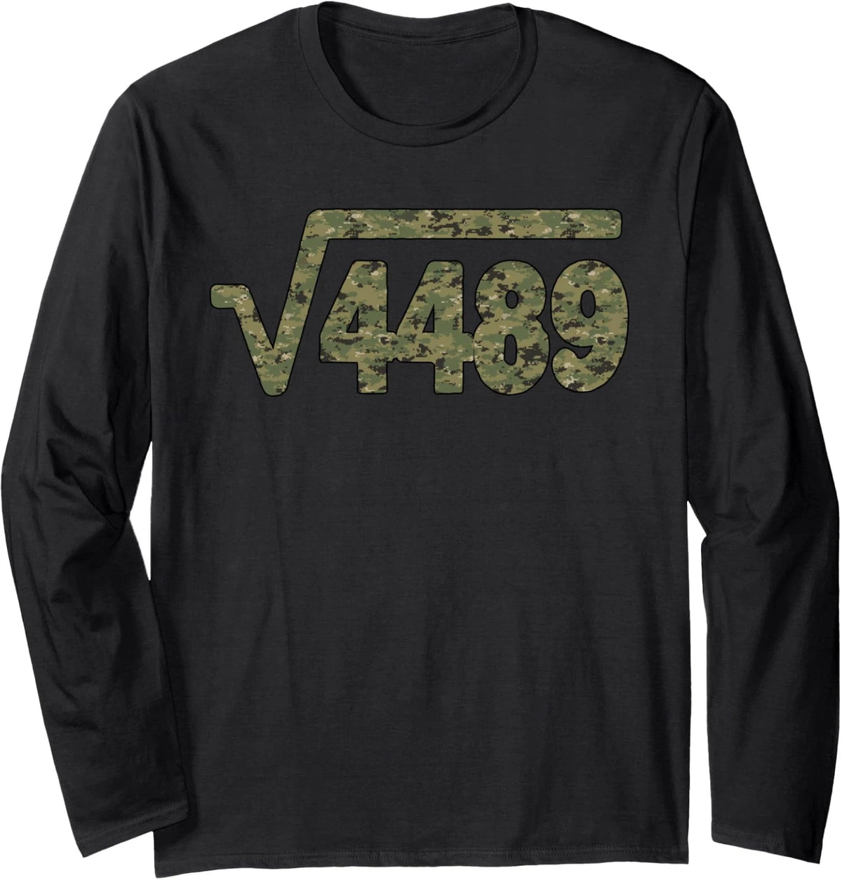 Army Pattern Meme Square Root Slang Math Teacher Long Sleeve T-Shirt