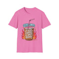 Iced Coffee & Spicy Books T-Shirt | Cute Coffee Illustration