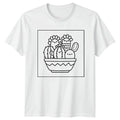 Cactus Plants Kawaii Style Animals Mens T-Shirt Womens Tee Graphic Unisex Top