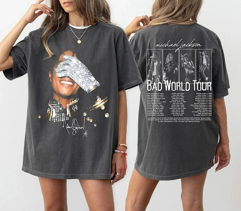 Youth Michael Jackson Tee, Michael Jackson Bad World Tour 1987 T-Shirt.