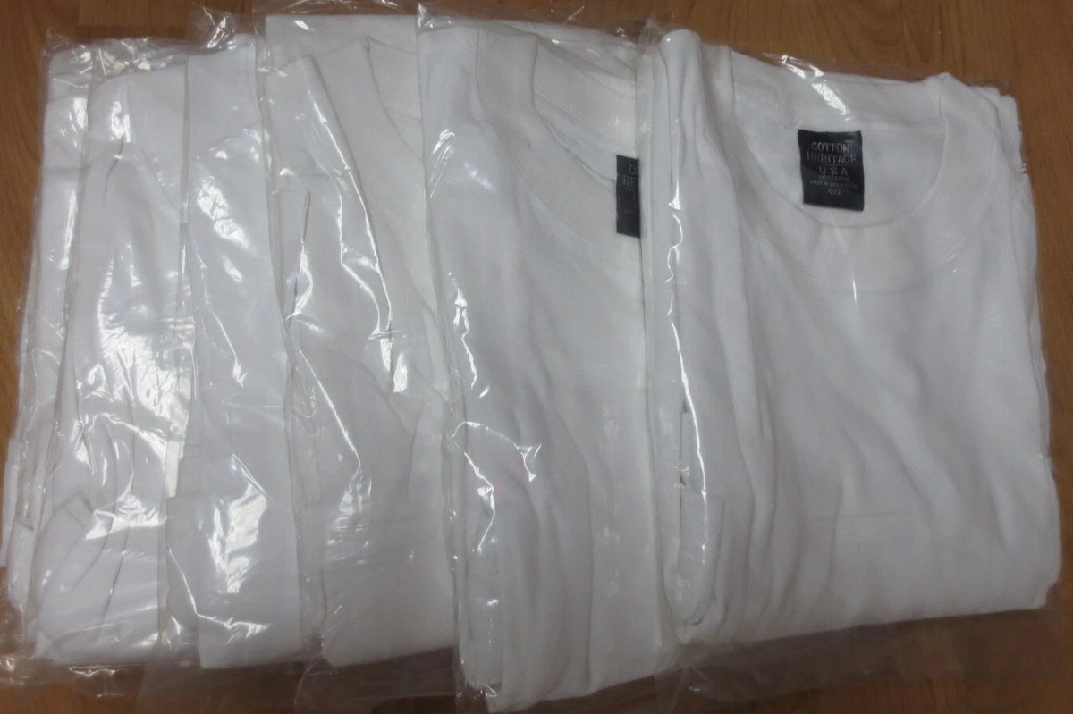 Men T-Shirts White Short Sleeve 4XL 6 Pc 100 Cotton Economical Import work wear