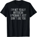 Funny Introvert Unisex-Adults Black Modern Classic T-Shirt