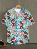 Mens Button Down Shirts Big Foot Summer Printed Hawaiian Top Novelty Ugly Party