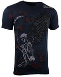 Rebel Saint By Affliction Men's T-shirt KNEEL Skull Biker Black MMA $40