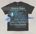 Born To Quest Forced To Clock In T-Shirt Funny Meme Game Lover Work Graphic Tee