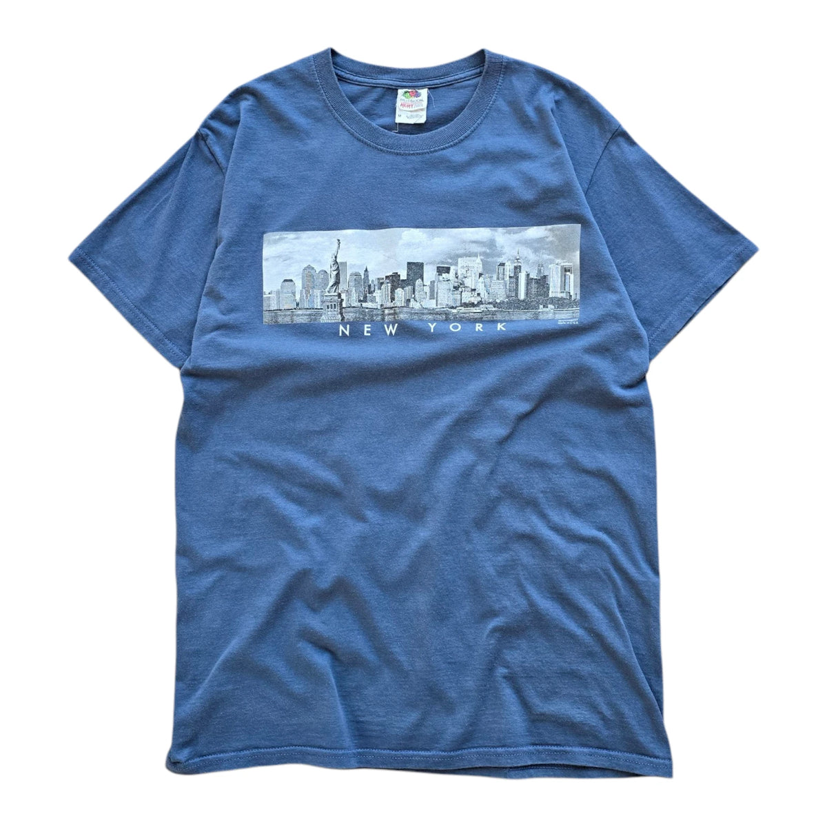 Y2K New York Skyline Tee T-Shirt Blue Mens Small/Medium