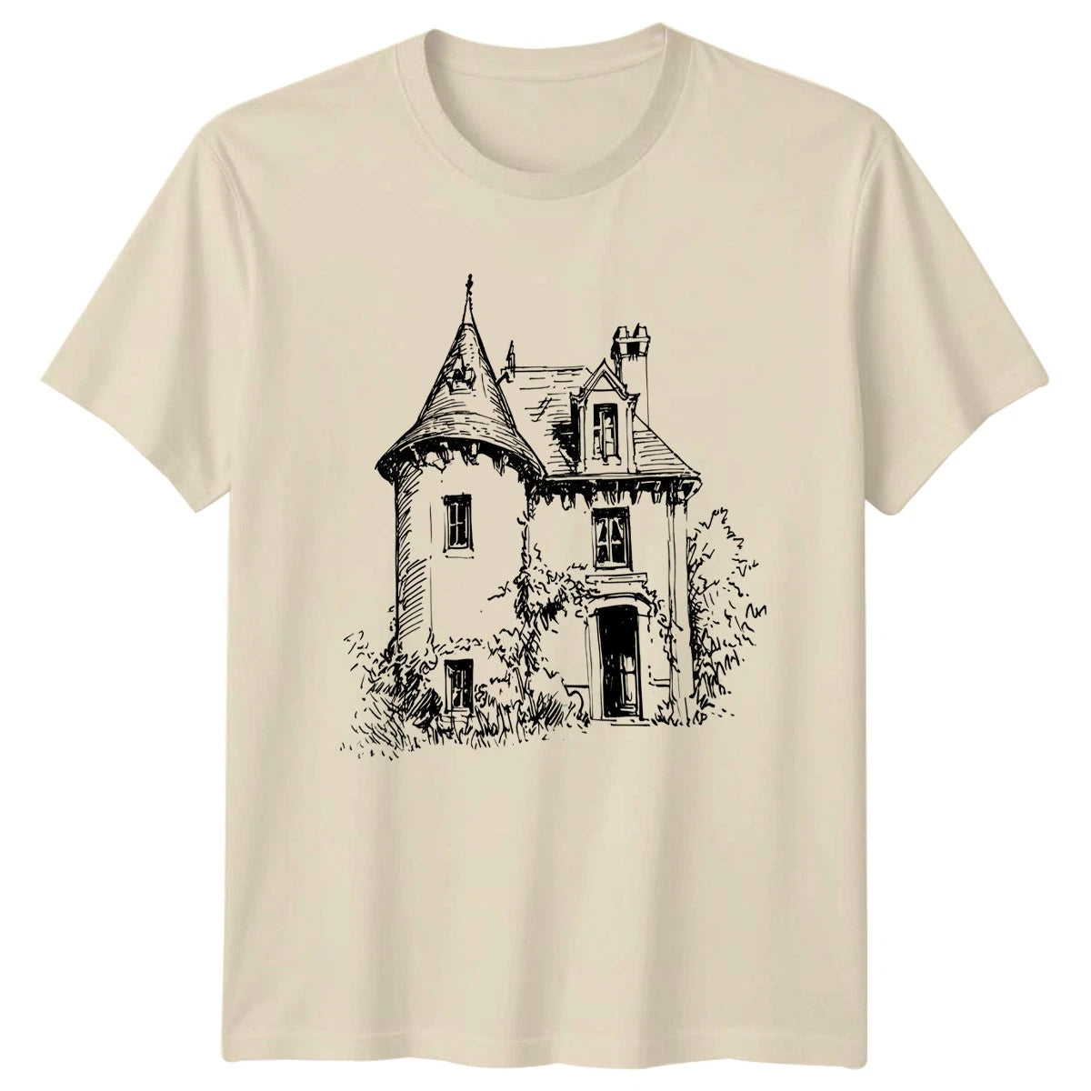 Old Victorian Gothic House Architectural T-Shirt Sketch Art Building