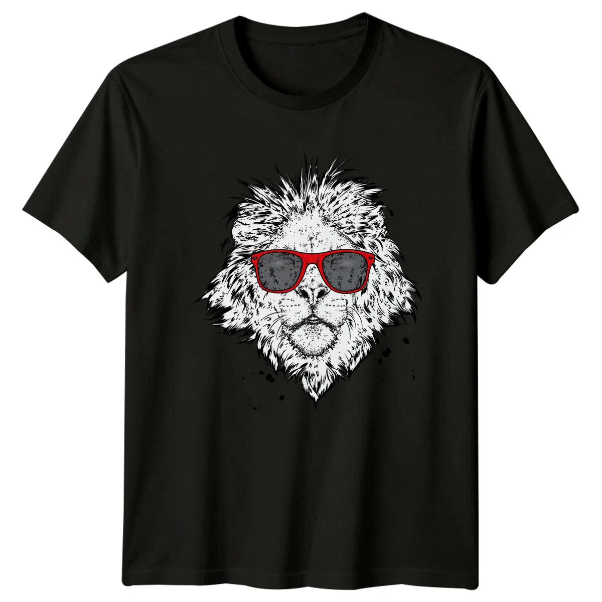 Lion With Sunglasses Animals Mens T-Shirt Womens Graphic Tee Unisex Top