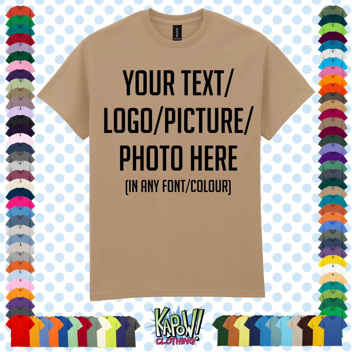 Custom Personalised Men's Printed T-SHIRT- XS-5XL Any Name Text Logo Photo Gift