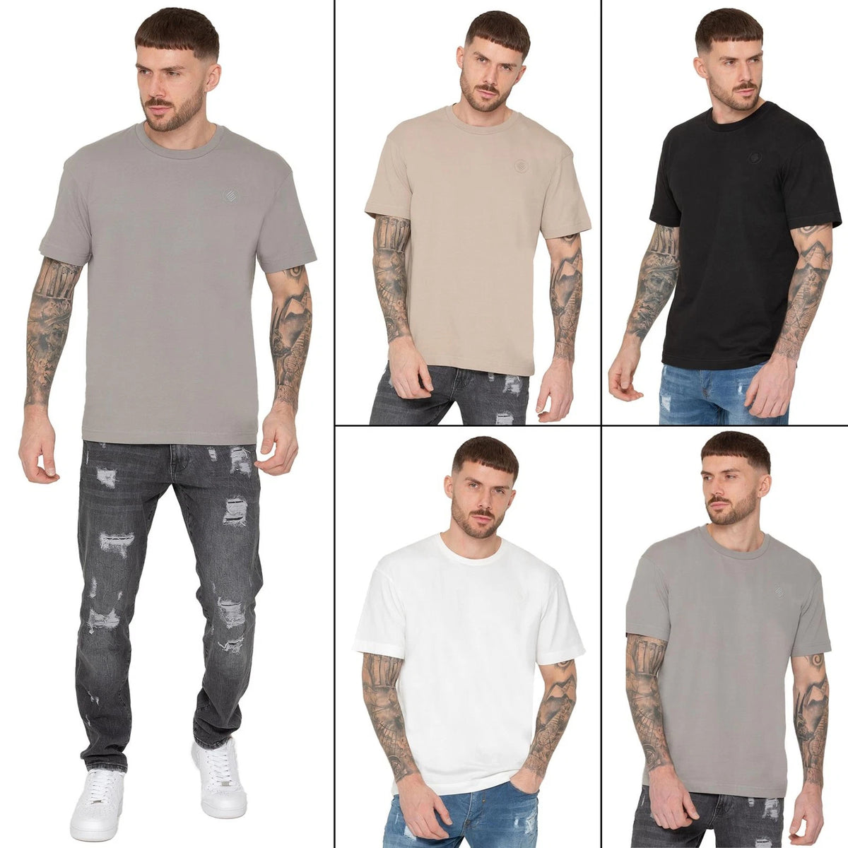 Mens T-Shirt Oversized Enzo Crew Neck Cotton Classic Top