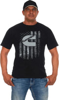 JH Design Men's Cummins Diesel American Flag Black Crew Neck Shirt