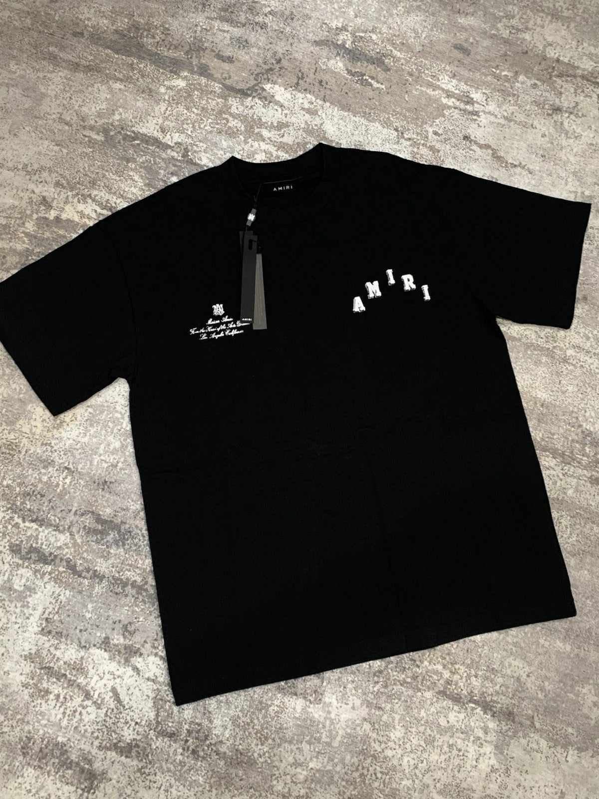 AMIRI Size Small Black Graphic Logo Jersey Men's Crew Neck Short Sleeve T-Shirt