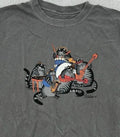B Kliban Cats Rock & Roll short sleeve charcoal color shirt unisex full size