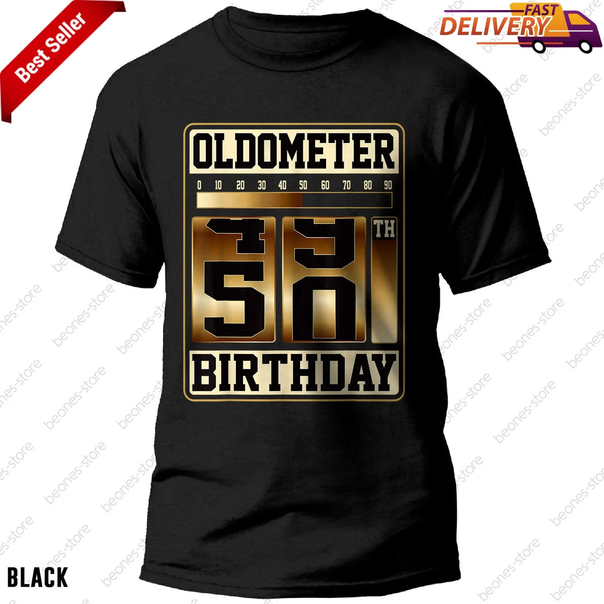 Birthday T-Shirt Oldometer 49-50 Funny Fathers Day Gift for Men Retro Odometer T