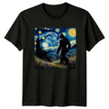 Bigfoot Starry Night Parody Art T-Shirt Funny Sasquatch Tee