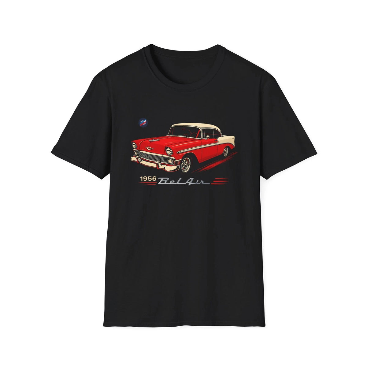 1956 Chevy Bel Air T-Shirt – Classic Red & White Hot Rod Graphic Tee