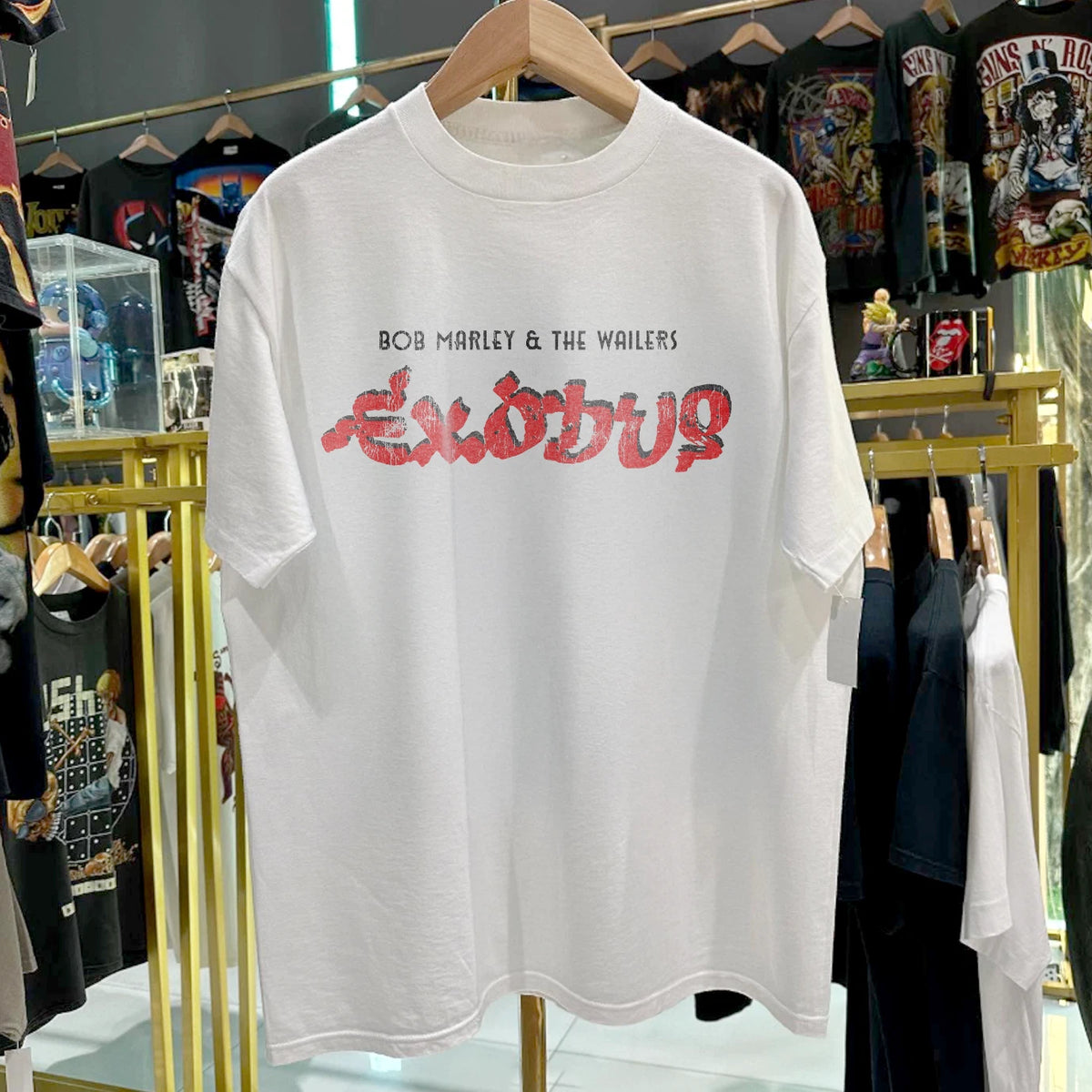 70s Exodus Bob Marley And The Wailers Washed T-Shirt White M
