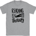 Reading is my Therapy T-Shirt Funny Book Novel Hobby Humor Text Tee