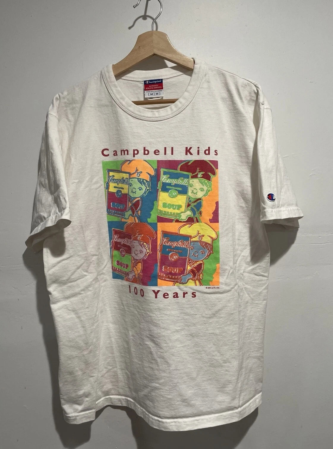 VINTAGE ANDY WARHOL CAMPBELL'S POP ART T SHIRT M - ROY LICHTENSTEIN KEITH HARING