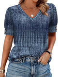 Boho Tops for Women Dressy Casual Blouses Plus Size Shirts Short Sleeve Trave...