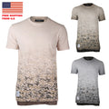 ZIMEGO Mens Short Sleeve Camouflage Longline Hipster Side Slit Oil Wash T-shirts