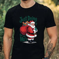 Mens Funny Santa Theme Cotton T-Shirt Size XS to 5XL