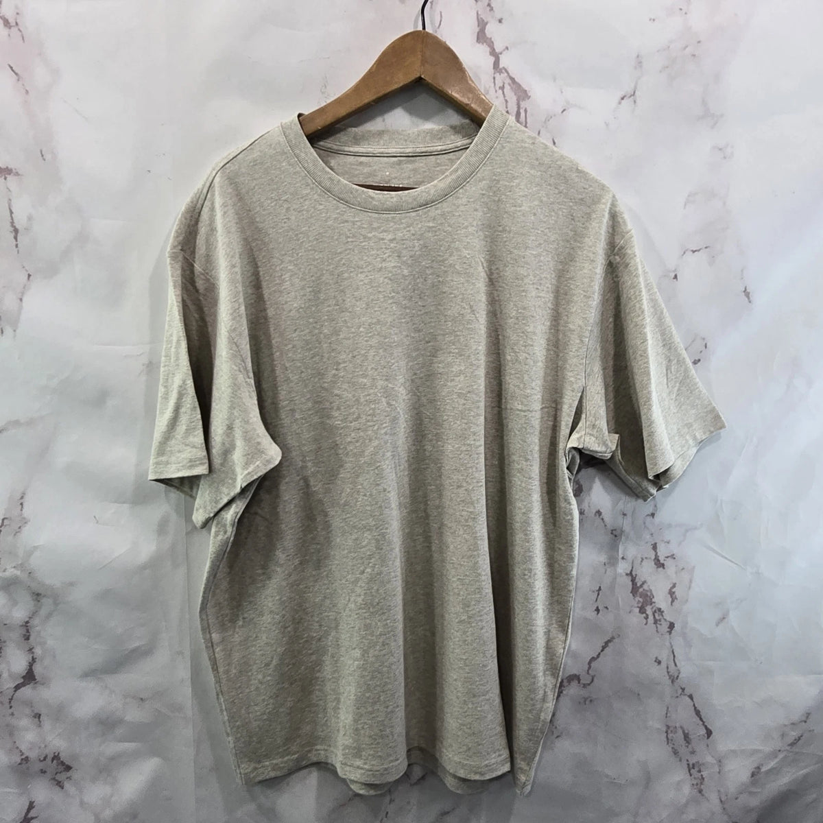 Everlane T Shirt Mens Medium Oatmeal Short Sleeve Crew Organic Cotton Premium