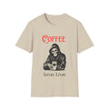 Coffee saves lives T-Shirt, Funny Gift, Caffeine Lover Apparel