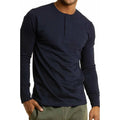 Cherokee Long Sleeve Navy Blue Henley Shirt Button Neck Top Sz XL /#1152