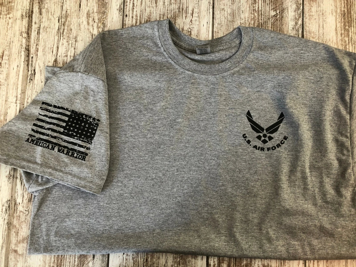 Air Force Military T-shirt With DD-214 Alumni USAF Chest Logo 113