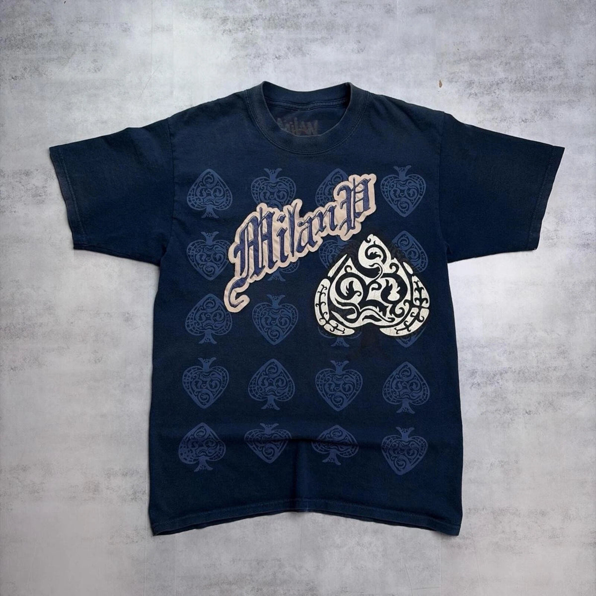 Y2K Navy Milan Grunge Gothic Skater T-Shirt