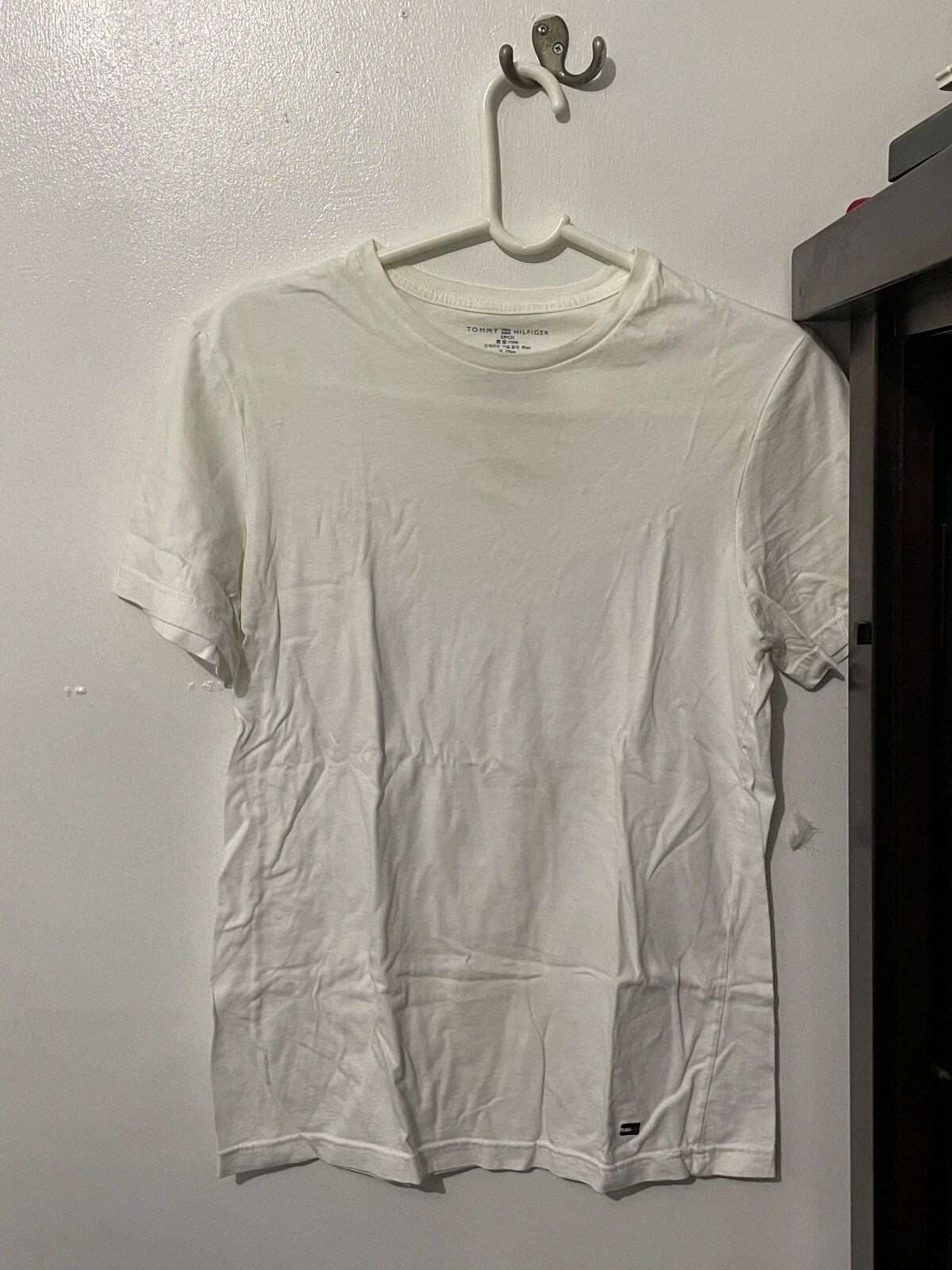 Men's Tommy Hilfiger Plain White Short Sleeve T-Shirt Size Small