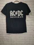 AC/DC Black Mens T Shirt Crew Neck Short Sleeve Y2K Back In Black