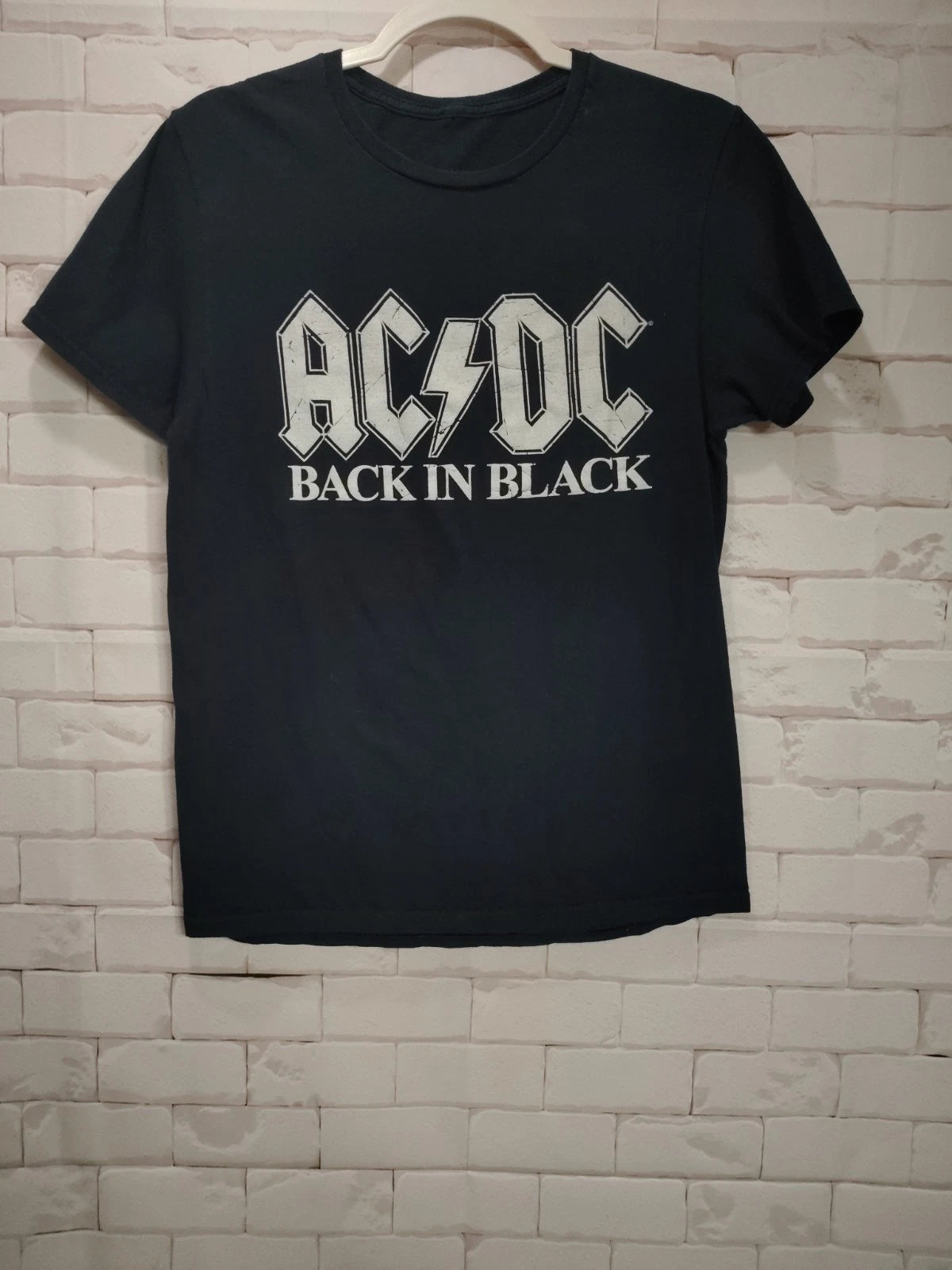 AC/DC Black Mens T Shirt Crew Neck Short Sleeve Y2K Back In Black